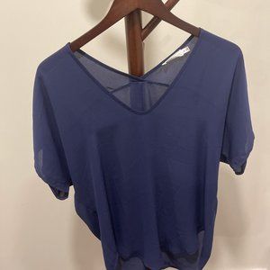 Lush Women Short Sleeve Blue Top, US Size XS